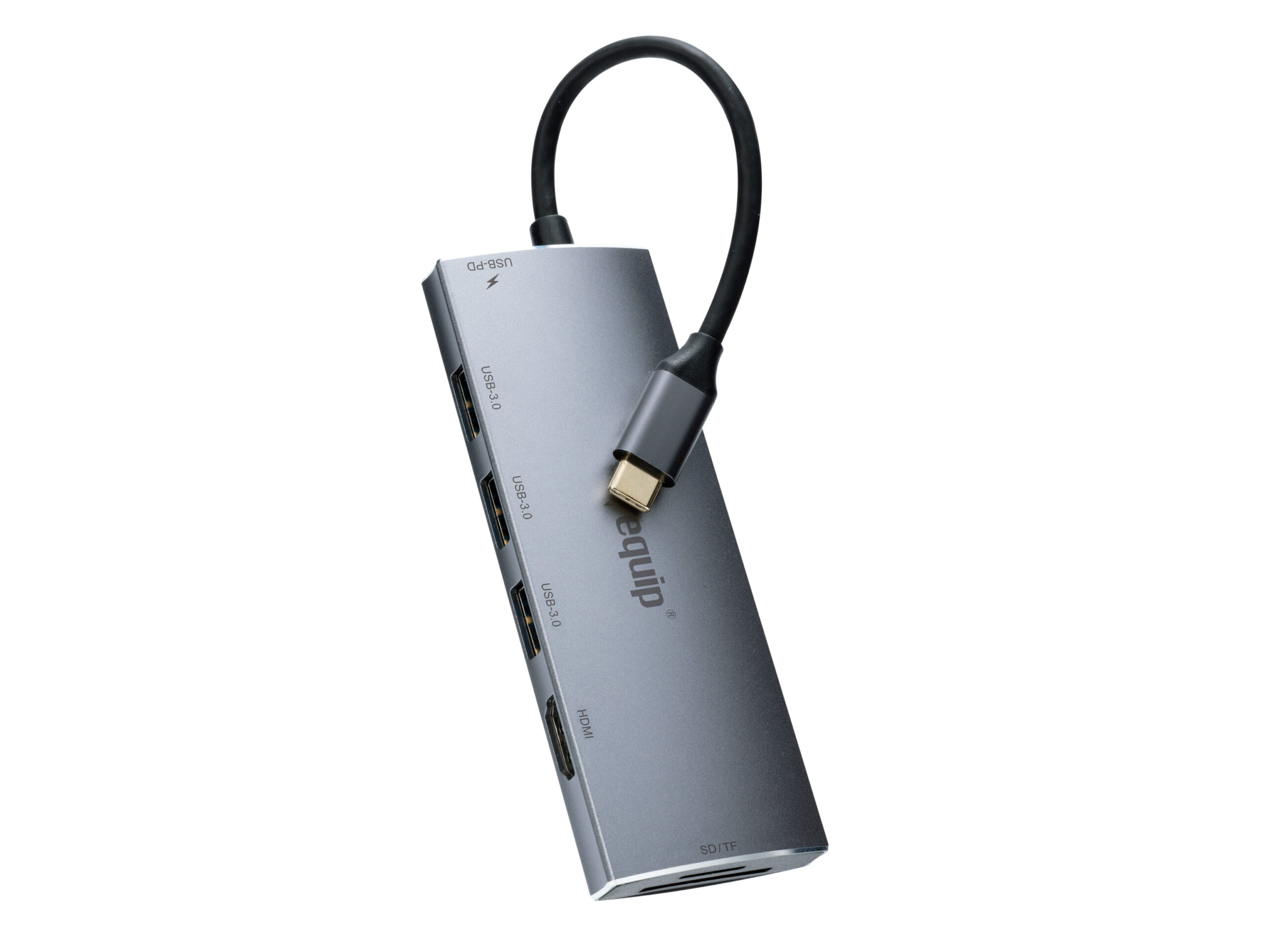 Equip USB-C 7 in 1 multifunctionele adapter, HDMI, USB 3.0, TF/MICRO SD, 60W USB PD