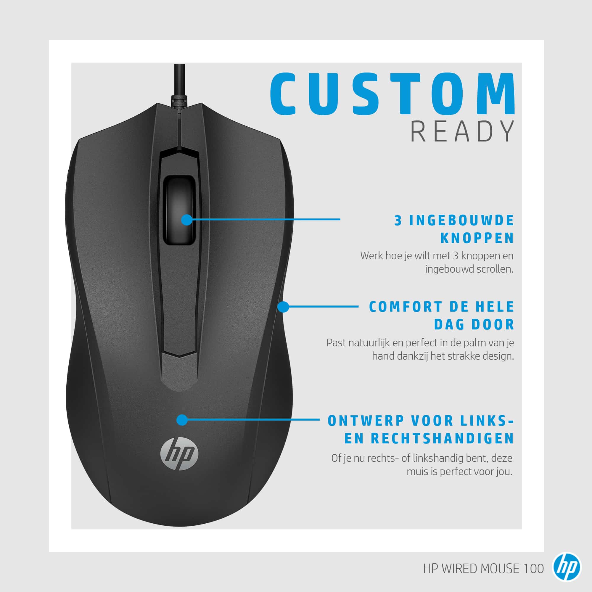 HP 100 muis met kabel - Afbeelding 2