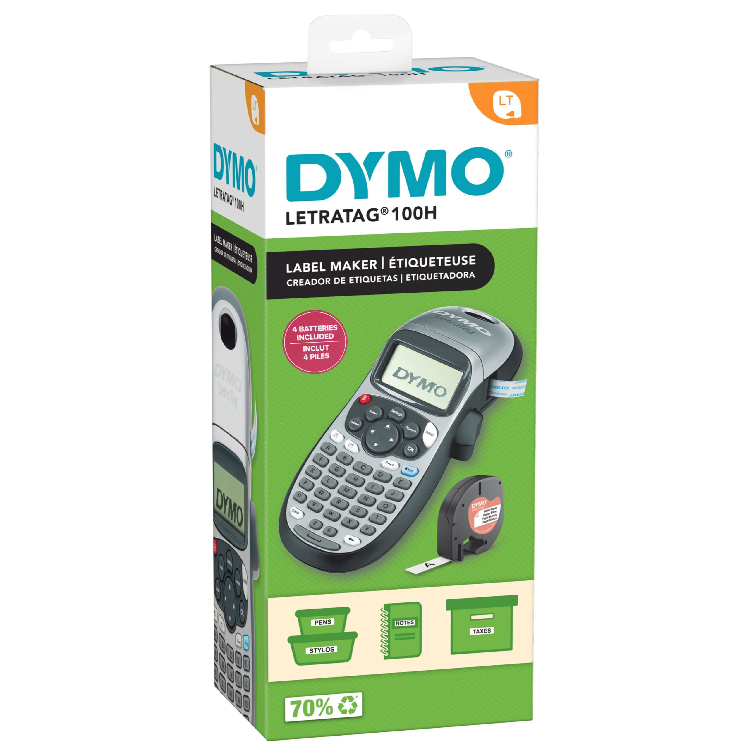 DYMO LetraTag LT-100H Labelprinter | Labelmaker met ABC-toetsenbord voor thuis en op kantoor | Zilver - Afbeelding 2