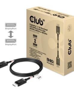 CLUB3D DisplayPort 2.1 Bi-Directional VESA DP80 Gecertificeerde kabel 4K240Hz, 8K60Hz or 10K30Hz M/M 1.2m/3.94ft - Afbeelding 2