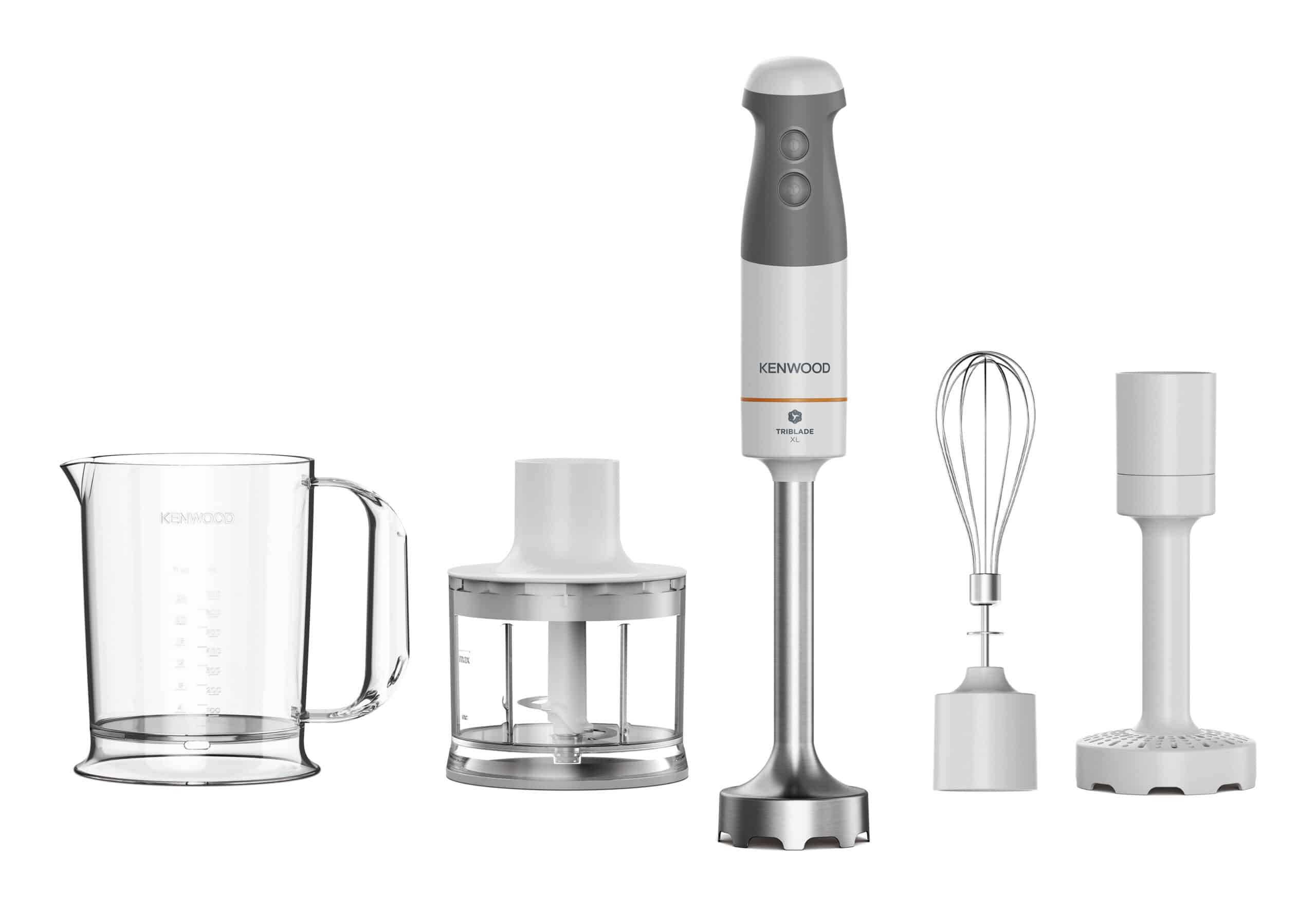 Kenwood HBM40.306WH blender Staafmixer 850 W Grijs, Transparant, Wit