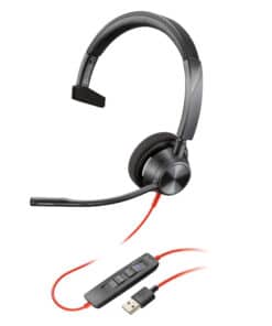 HP Poly Blackwire 3310 Microsoft Teams Certified Headset +USB-C/A-adapter TAA - Afbeelding 5