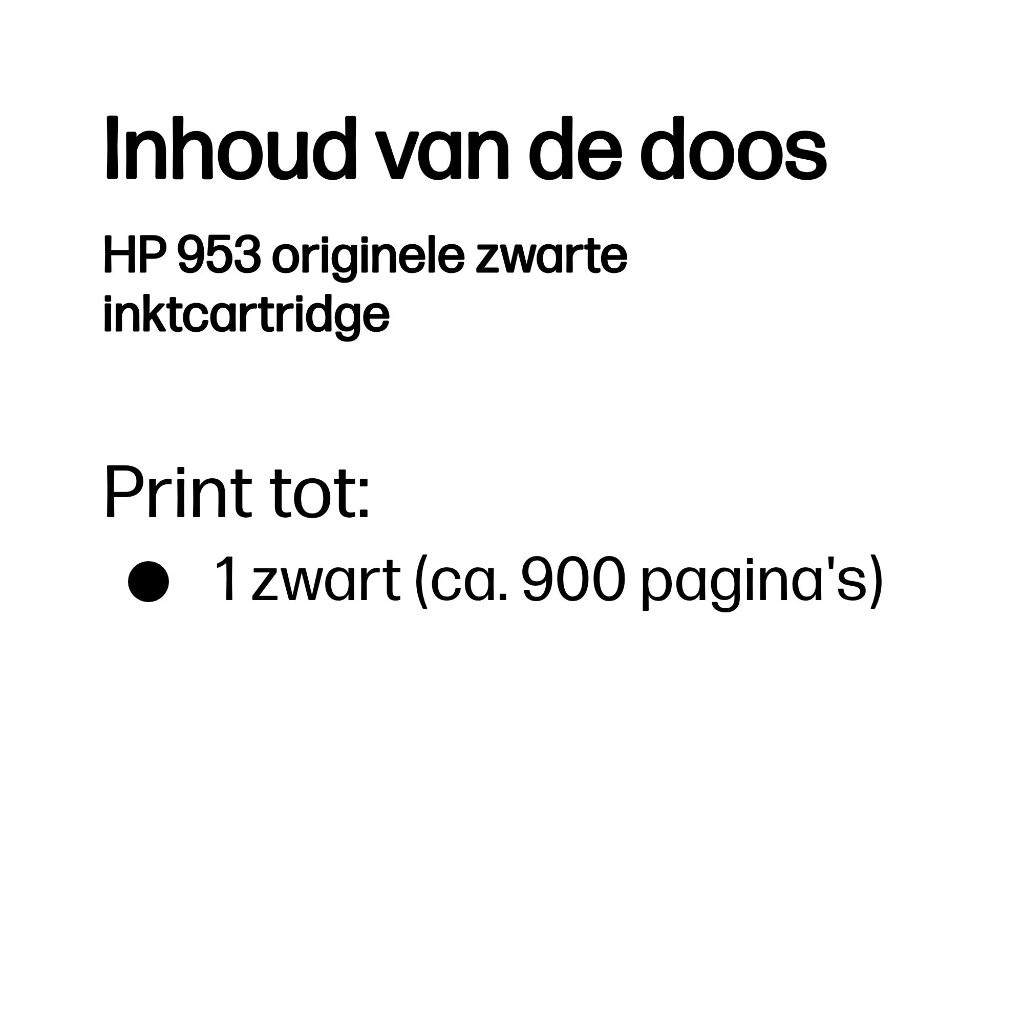 HP 953 originele zwarte inktcartridge - Afbeelding 2