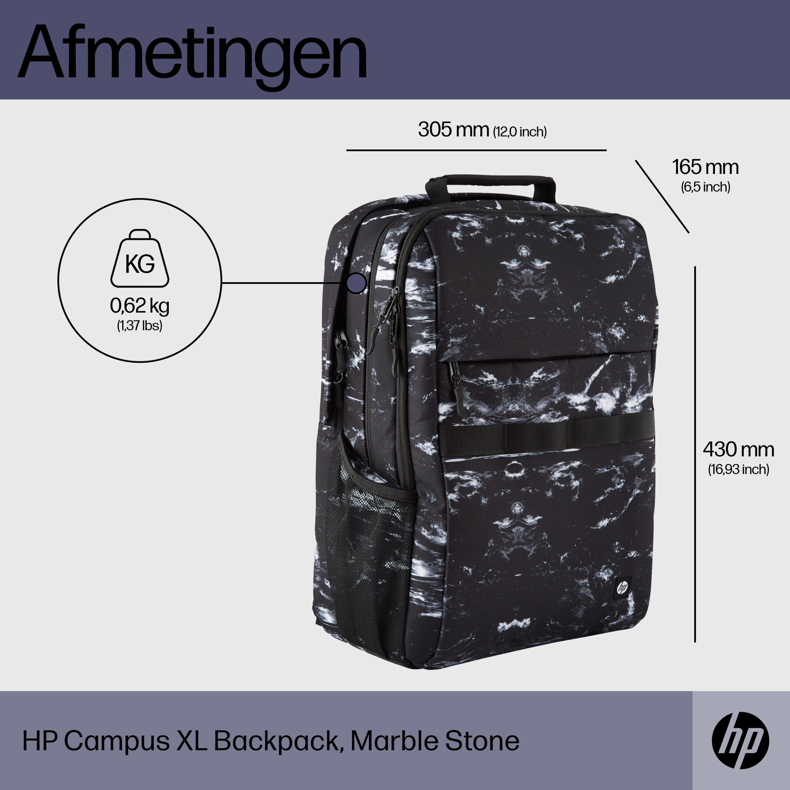 HP Campus XL Backpack, Marble Stone - Afbeelding 2