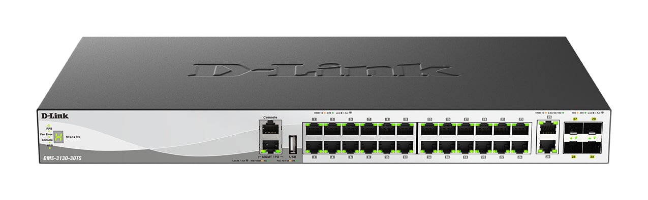 D-Link DMS-3130-30TS/E netwerk-switch Managed L3 10G Ethernet (100/1000/10000) Bureaublad-/wandmontage Zwart - Afbeelding 2