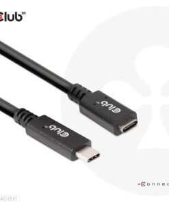 CLUB3D USB Gen1 Type-C Extensie kabel 5Gbps 60W(20V/3A) 4K60Hz M/F 1m/3.28ft - Afbeelding 8