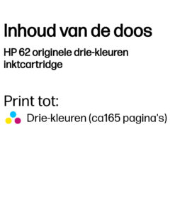 HP 62 originele drie-kleuren inktcartridge - Afbeelding 2