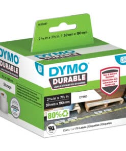 DYMO originele Duurzame LabelWriter labels | 59 mm x 190 mm | Witte Poly | 170 grote zelfklevende etiketten | Stevige labels voor de LabelWriter labelprinters