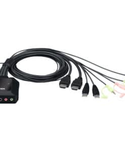 ATEN USB met 2 poorten 4K HDMI-kabel KVM-schakelaar met externe poortselectieknop