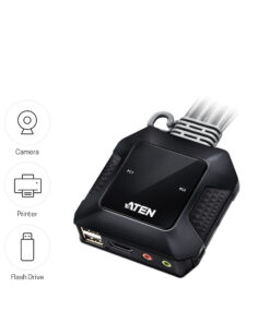 ATEN USB met 2 poorten 4K HDMI-kabel KVM-schakelaar met externe poortselectieknop - Afbeelding 6