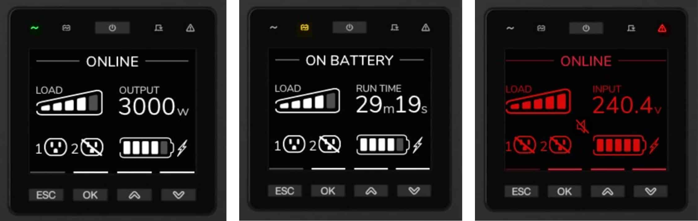 APC Smart-UPS On-Line SRTG5KXLI Noodstroomvoeding, 5000VA/W, 230V hardwired in&uit, 2x C19, 1x C13, NMC Stekkerdoos - Afbeelding 6