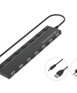Conceptronic HUBBIES08BP interface hub USB 2.0 480 Mbit/s Zwart