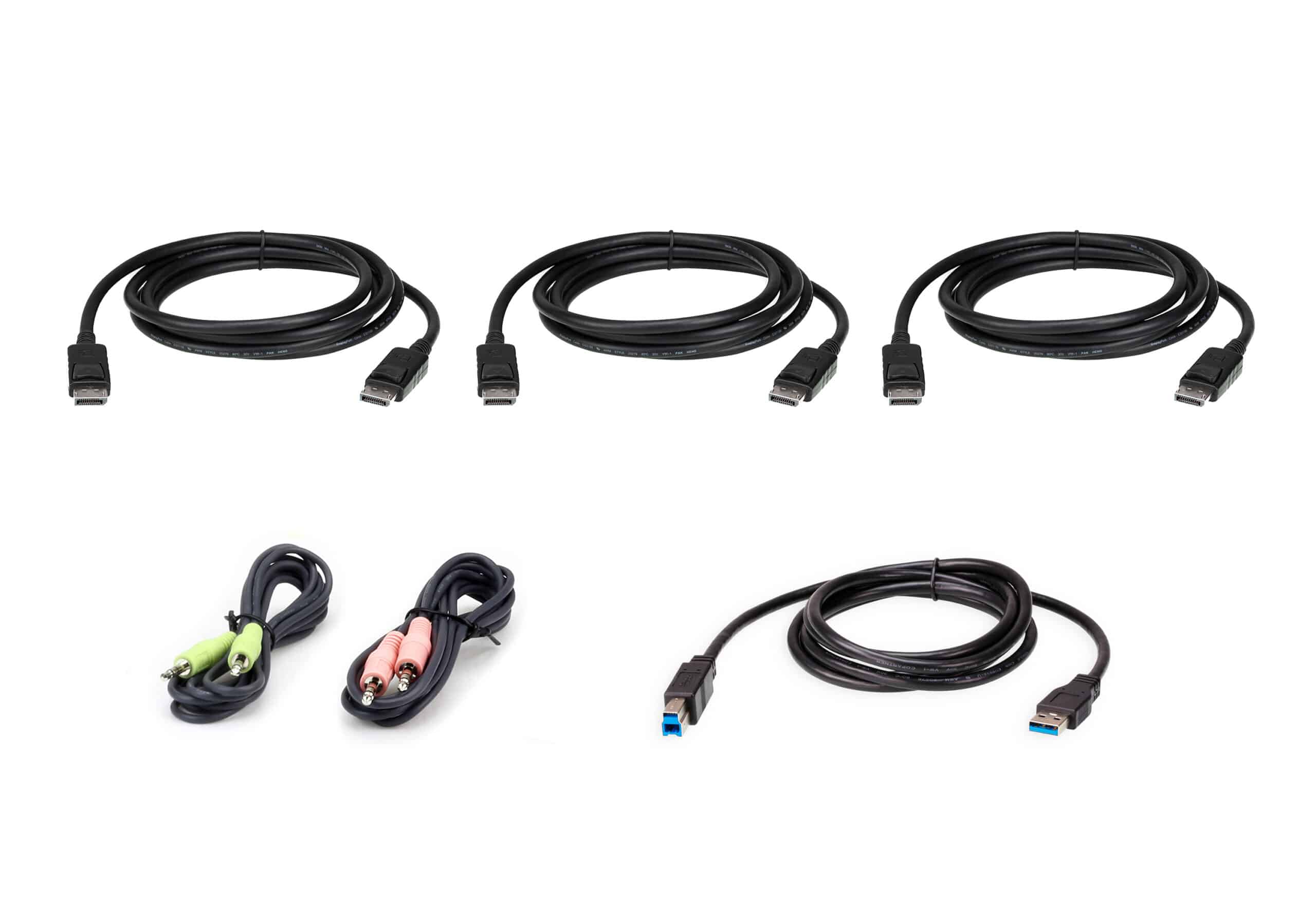 ATEN 1.8M USB DisplayPort Driedubbel Beeldscherm KVM-kabelpakket