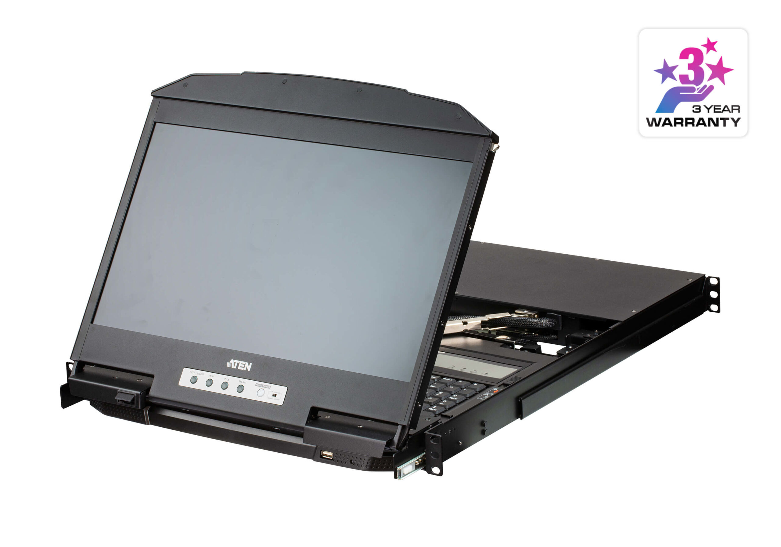 ATEN 4-poorts USB HDMI Meervoudige weergave dubbele rail breedbeeld LCD KVM-schakelaar - Afbeelding 2