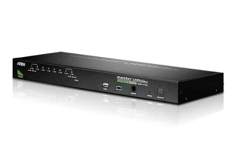 ATEN 8-Poorts PS/2-USB VGA KVM Schakelaar met Ketenverbinding Poort en USB Randapparatuur Ondersteuning