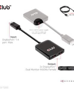 CLUB3D MST hub DisplayPort 1.4 to DisplayPort + HDMI 4K60Hz M/F - Afbeelding 8