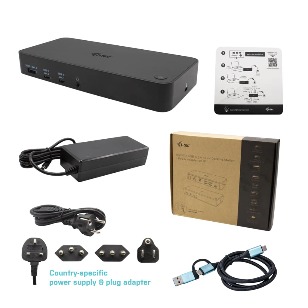i-tec USB 3.0 / USB-C / Thunderbolt, 3x 4K Docking Station + Power Delivery 100W - Afbeelding 4