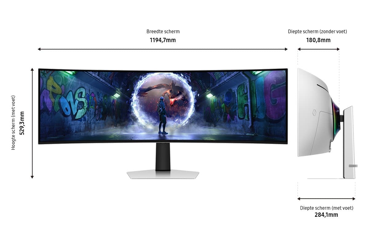 Samsung 49" Odyssey OLED G9 G93SD DQHD 240Hz Gaming Monitor - Afbeelding 2