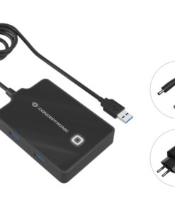 Conceptronic HUBBIES11BP laptop dock & poortreplicator USB 3.2 Gen 1 (3.1 Gen 1) Type-A Zwart