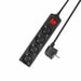 ACT Stekkerdoos met lichtgevende schakelaar, 4 sockets, 2 m, zwart - Afbeelding 3