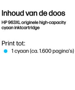HP 963XL originele high-capacity cyaan inktcartridge - Afbeelding 2