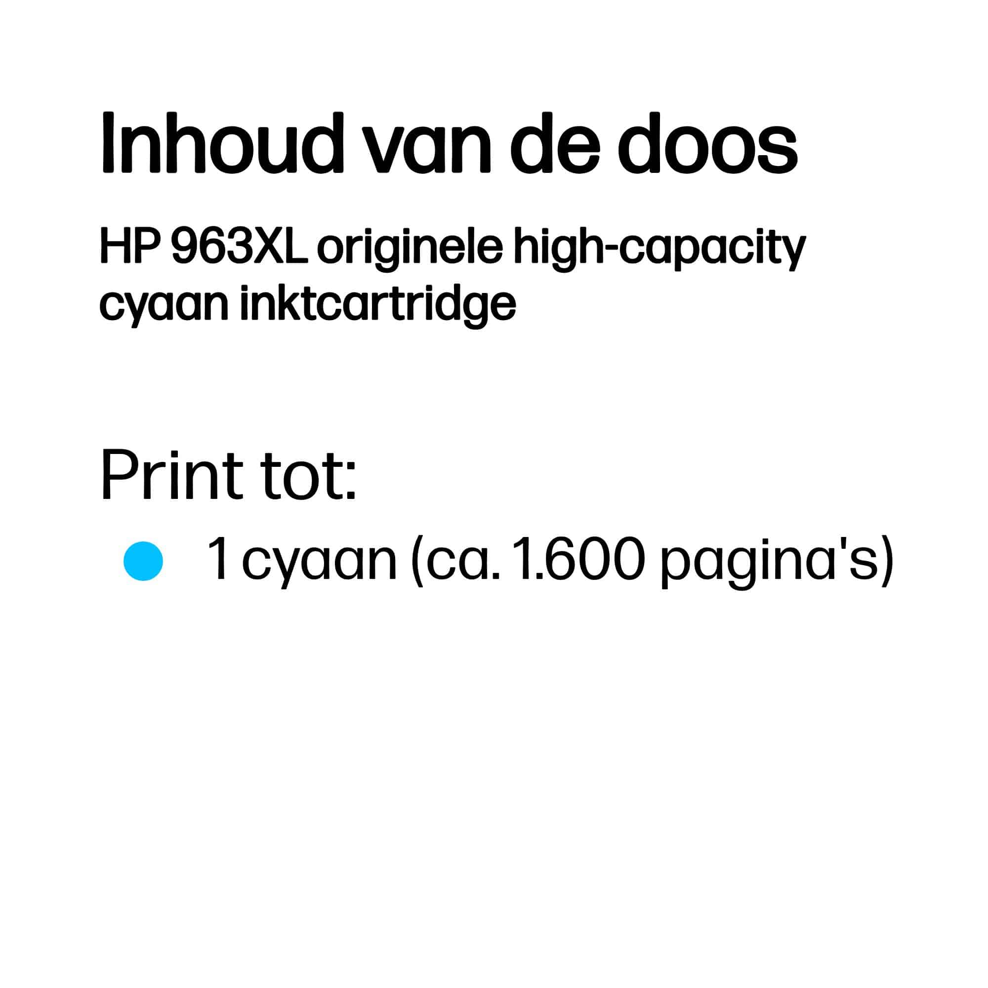 HP 963XL originele high-capacity cyaan inktcartridge - Afbeelding 2