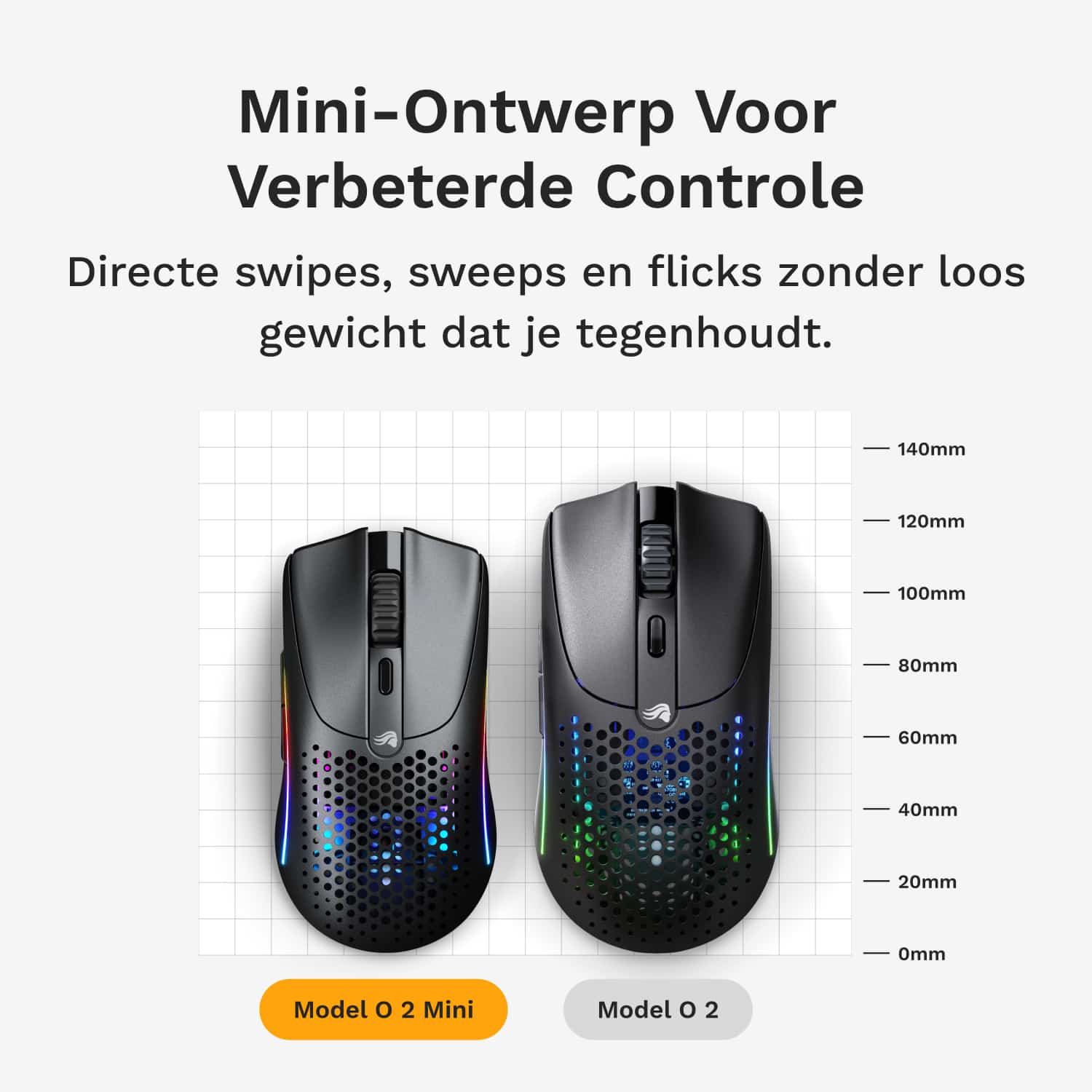 Glorious Gaming Model O 2 Mini Wireless muis Gamen Rechtshandig RF-draadloos + Bluetooth Optisch 26000 DPI - Afbeelding 3