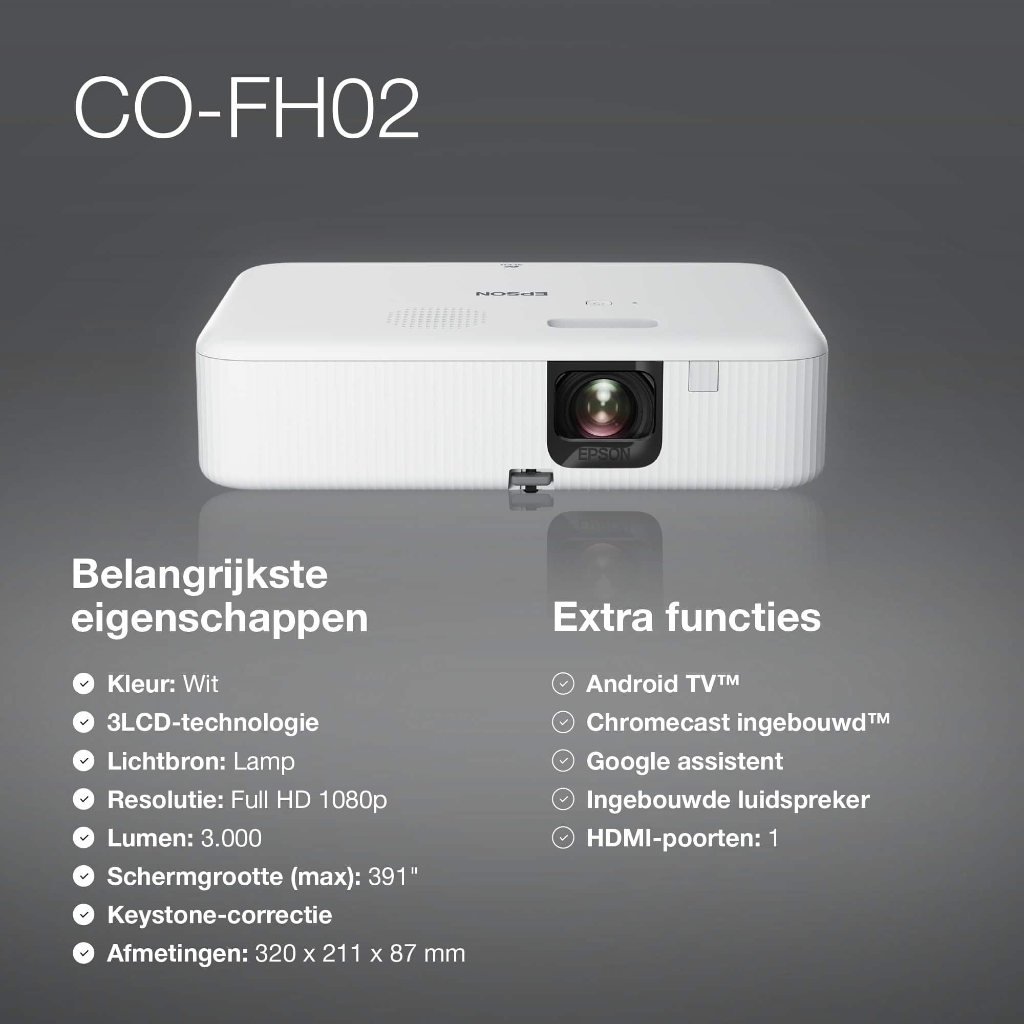 Epson CO-FH02 Smart Full HD-projector, 3000 lumen, scherm van maximaal 391 inch - Afbeelding 7