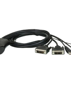 ATEN 2-poorts USB DVI-kabel KVM-switch met externe poortselectieschakelaar