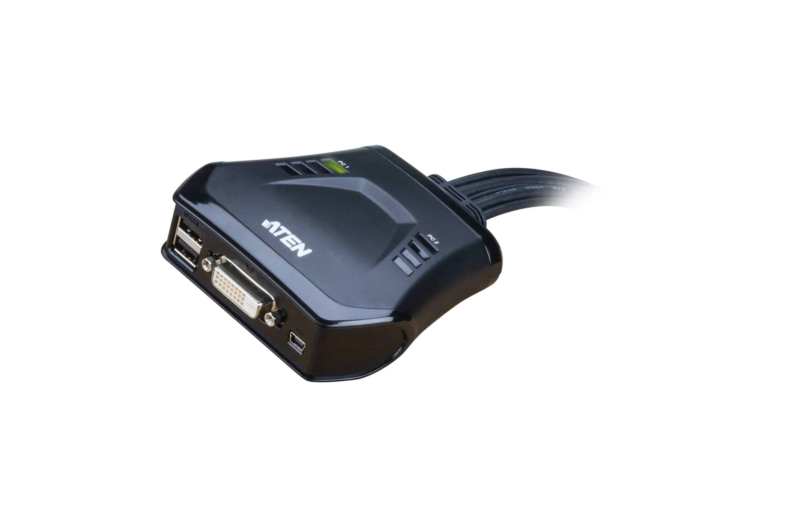 ATEN 2-poorts USB DVI-kabel KVM-switch met externe poortselectieschakelaar - Afbeelding 2