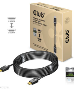 CLUB3D Ultra High Speed HDMI™2.1 gecertificeerde kabel 4K120Hz, 144Hz 48Gbps M/V 5 Meter