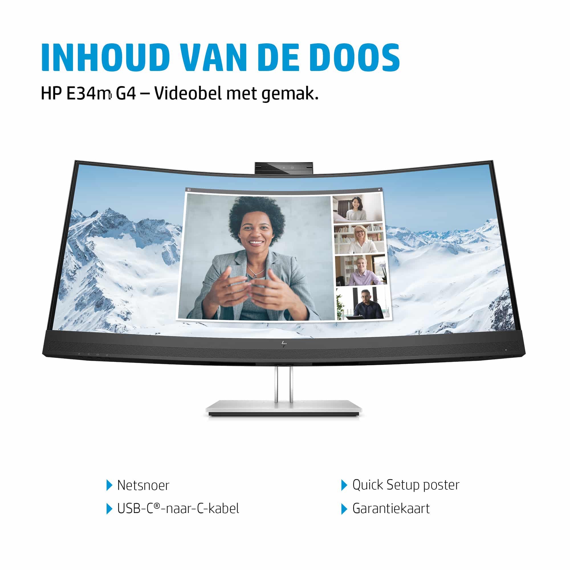 HP E34m G4 WQHD Curved USB-C conferentiemonitor - Afbeelding 6