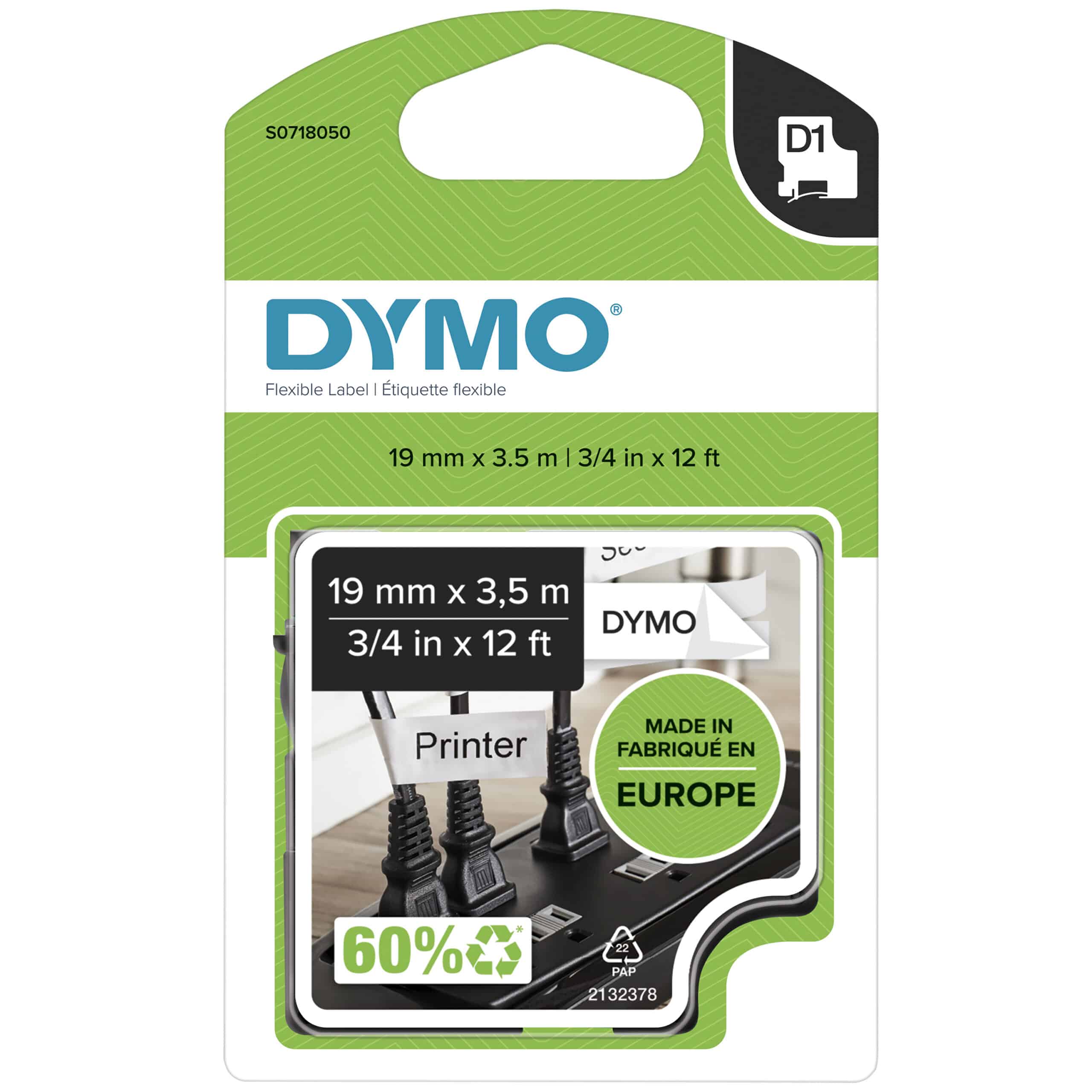 DYMO originele D1 Duurzame flexibele nylon labels | Witte Tekst op Zwart Label | 12 mm x 3,5 m | zelfklevende etiketten voor de LabelManager labelprinter | gemaakt in Europa - Afbeelding 8