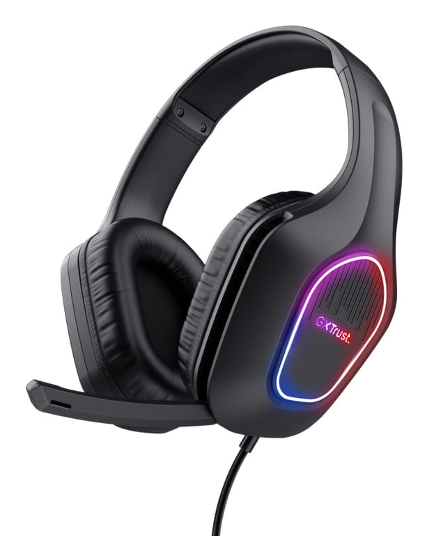 Trust GXT 416 Zirox Gaming Headset - USB gamingheadset – RGB-verlichting – Opklapbare microfoon – Zwart