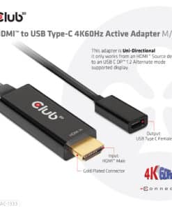 CLUB3D HDMI to USB Type-C 4K60Hz Active Adapter M/F - Afbeelding 6