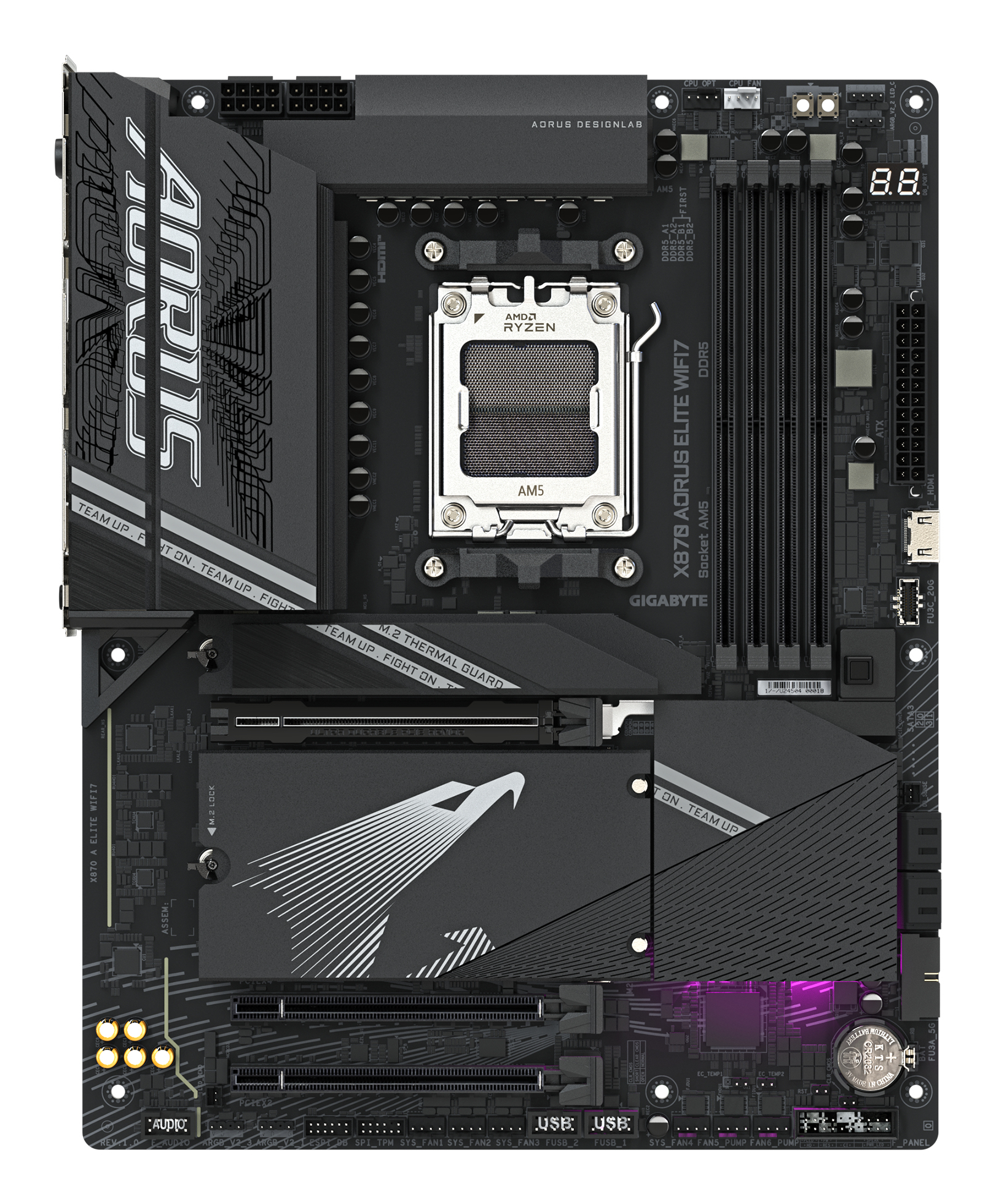GIGABYTE X870 AORUS ELITE WIFI7 AMD X870 Socket AM5 ATX - Afbeelding 2