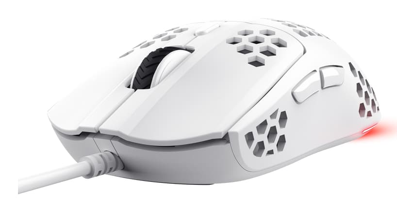 Trust GXT 928W Helox Gaming Muis - Ultralichte gamingmuis – 6 programmeerbare knoppen – 6400 DPI – Wit
