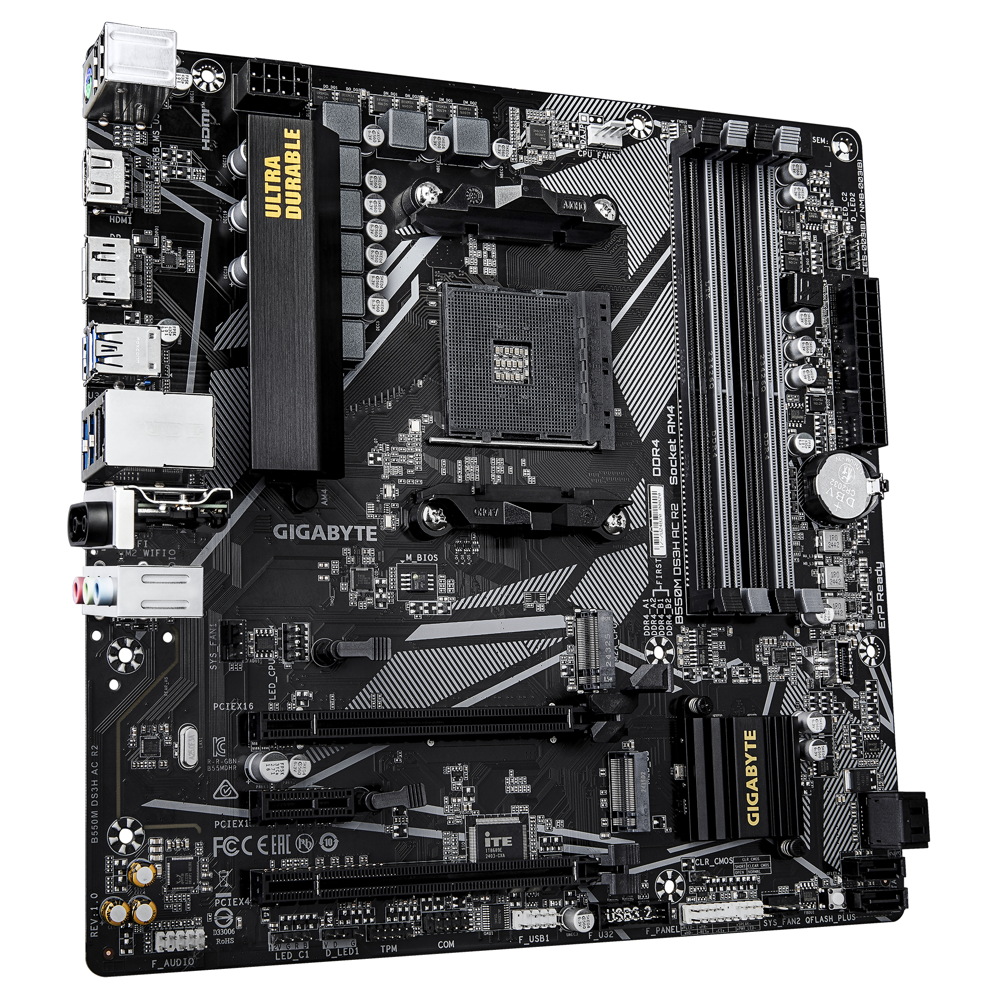 GIGABYTE B550M DS3H AC R2 moederbord AMD B550 Socket AM4 micro ATX - Afbeelding 3