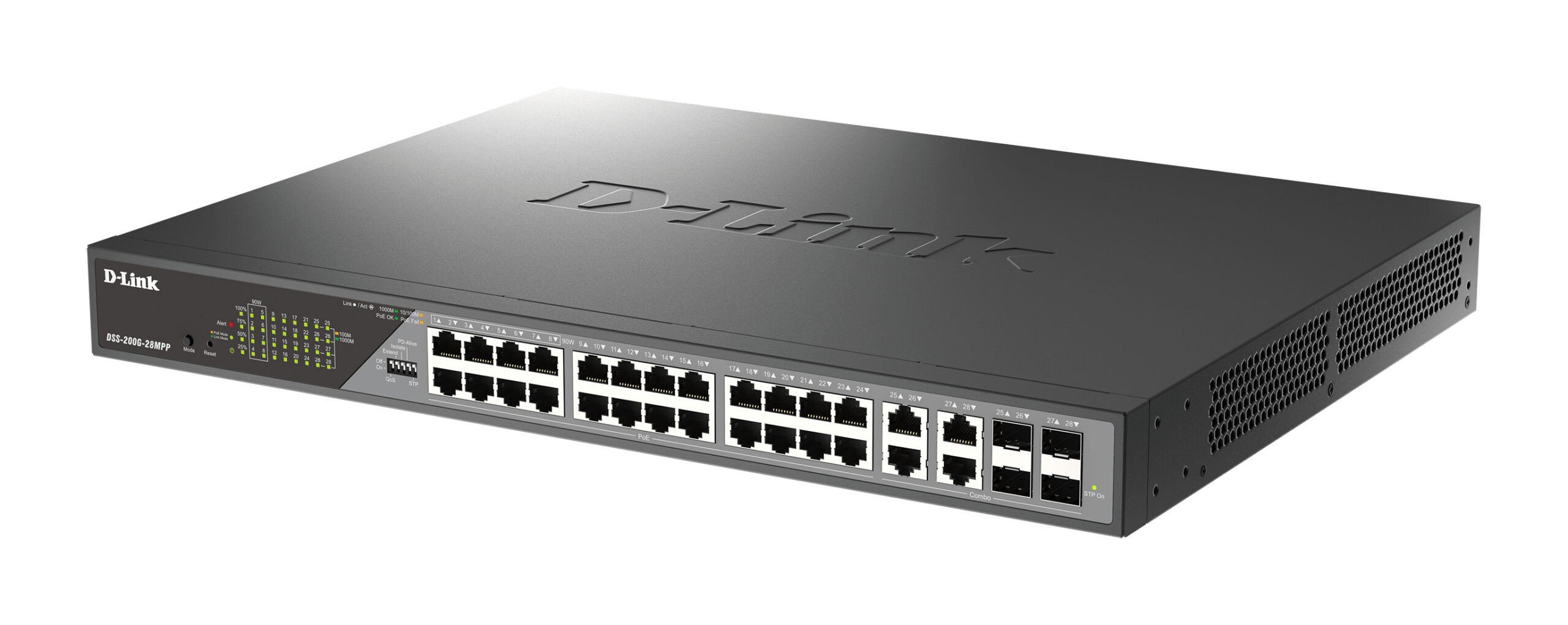 D-Link DSS-200G-28MPP netwerk-switch Managed L2 Gigabit Ethernet (10/100/1000) Power over Ethernet (PoE) 1U Grijs - Afbeelding 2