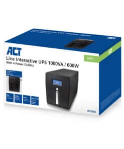 ACT Line Interactive UPS 1000VA - 600W met AVR, lcd-display Stekkerdoos - Afbeelding 3