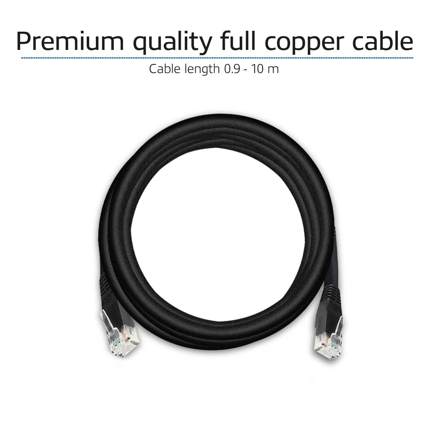 ACT Zwart 2,0 meter U/UTP CAT6 patchkabel met RJ45 connectoren - Afbeelding 4