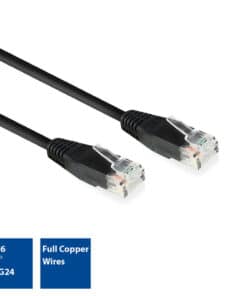 ACT Zwart 5,0 meter U/UTP CAT6 patchkabel met RJ45 connectoren - Afbeelding 2