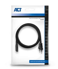 ACT Netsnoer Euro male - C7 female zwart 1,5 m - Afbeelding 2