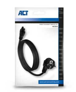 ACT Netsnoer CEE7/7 male (haaks) - C5 zwart 2 m - Afbeelding 3