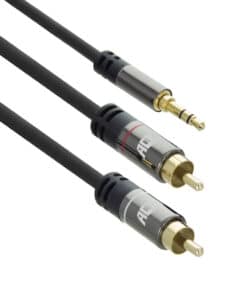 ACT 5 meter High Quality audio aansluitkabel 1x 3,5mm stereo jack male - 2x tulp male