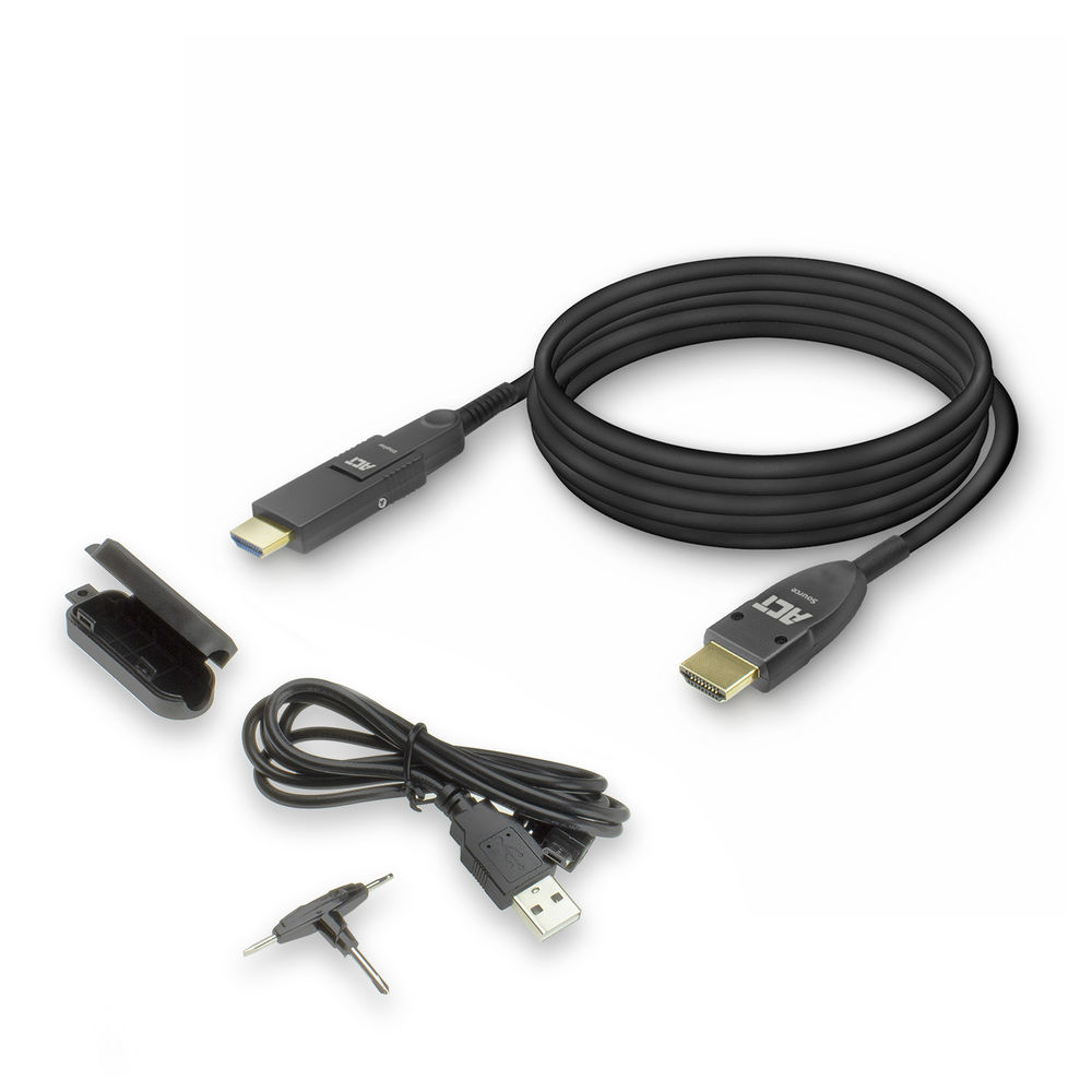 ACT 15 meter HDMI High Speed 4K Active Optical Cable met afneembare connector v2.0 HDMI-A male - HDMI-A male - Afbeelding 6