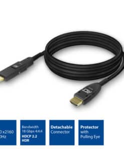 ACT 20 meter HDMI High Speed 4K Active Optical Cable met afneembare connector v2.0 HDMI-A male - HDMI-A male - Afbeelding 2