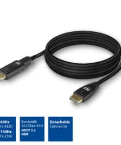 ACT DisplayPort 1.4 Active Optical Cable 8K 25 meter met afneembare connector - Afbeelding 2