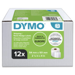 DYMO originele LabelWriter grote verzendlabels/naamkaarten | 54 mm x 101 mm | 12 rollen met elk 220 stuks (2640 zelfklevende etiketten)| Geschikt voor de LabelWriter labelprinters | Gemaakt in Europa