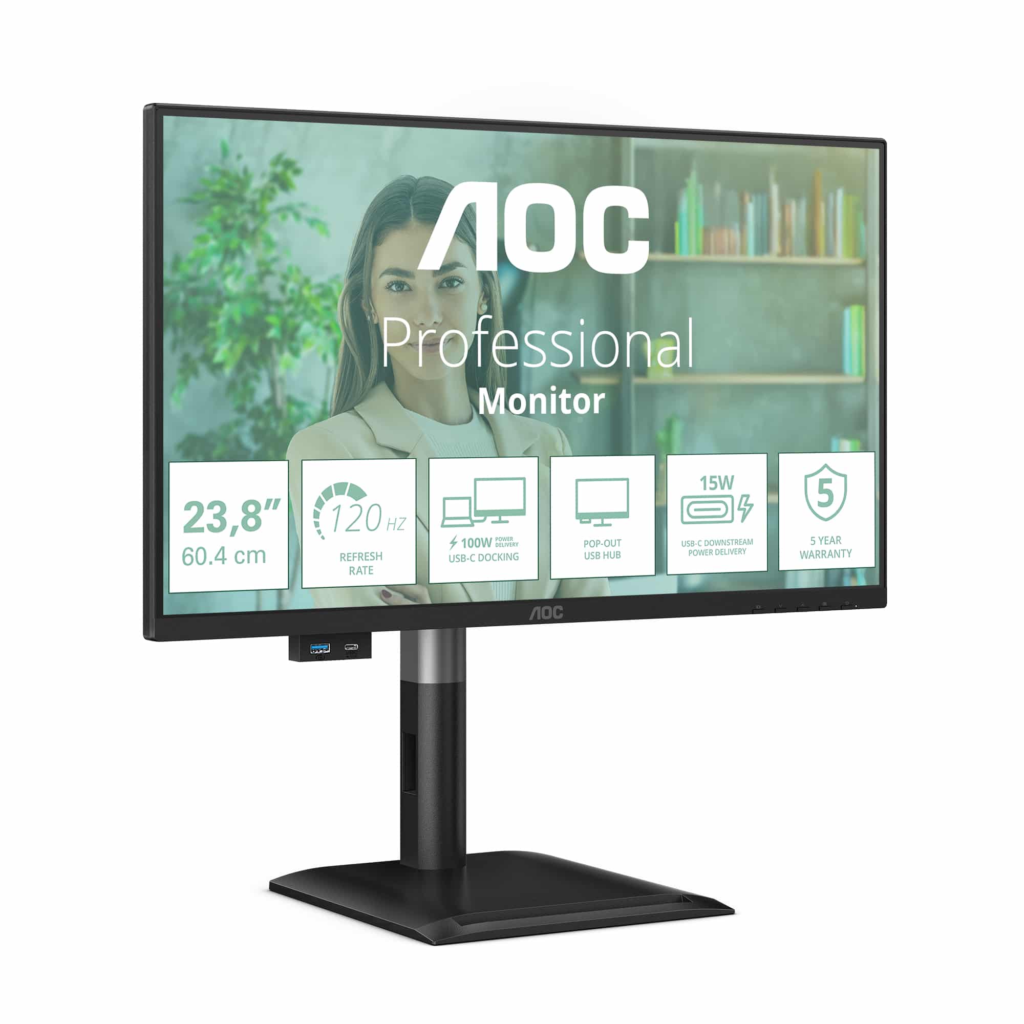AOC 24P4CV computer monitor 60,5 cm (23.8") 1920 x 1080 Pixels Full HD LED Zwart - Afbeelding 2
